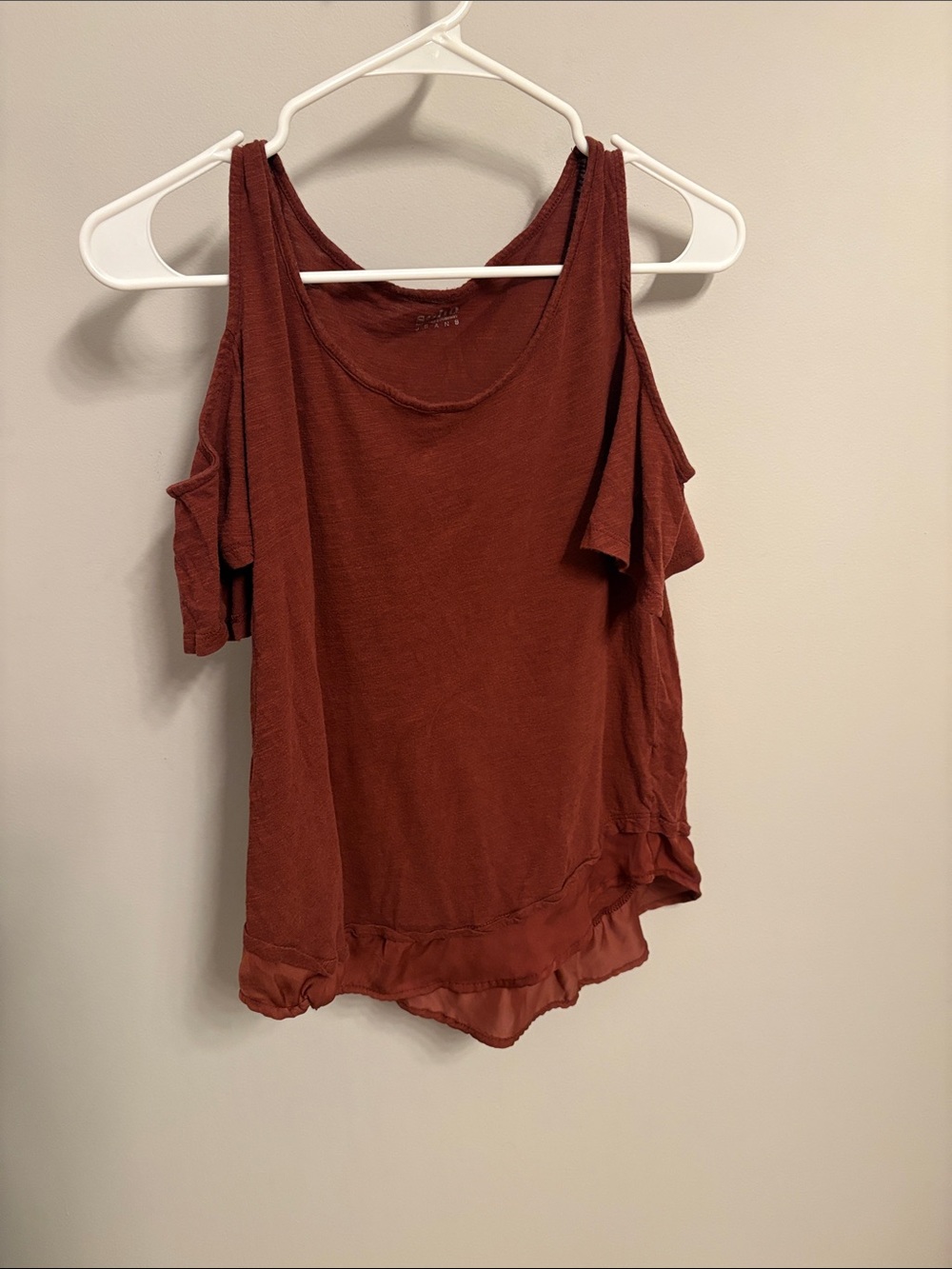 Soho Rust Cold-Shoulder Tank Top